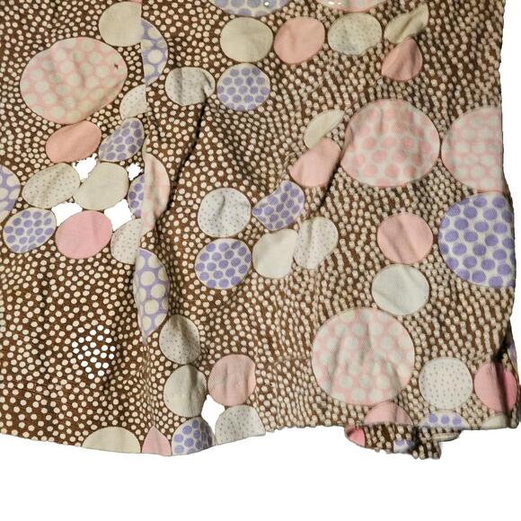 Vtg Handmade Romper Short Sleeveless Zip Back Bubble Gum Dots Wide Leg 70s - Picture 3 of 9